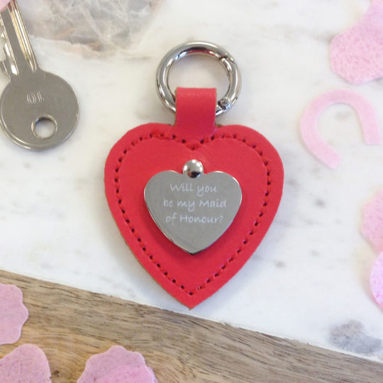 Personalised Heart Keyring – Brit Stitch Leather bags
