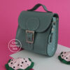 Brit-Luxe Micro Mini Cross Body Bag Croc Stormy Sea